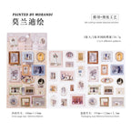 6 style 2pcs 3D retro European style art series precision Die-cutting stickers