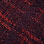Dark Red Black Butterfly Gauze Plaid Tweed Fabric