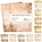 50 Sheets Vintage Stationery Scrapbook Paper