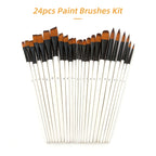 24pcs Draw Paint Brushes Set Kit