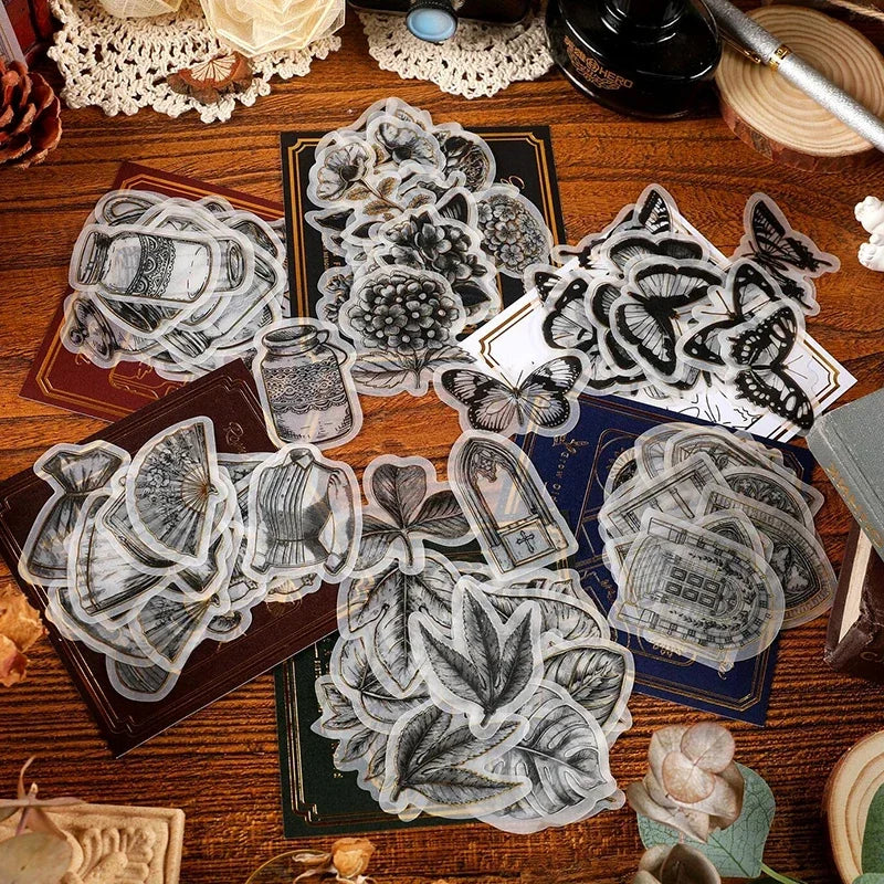 20 pcs Scrapbooking Stamping black and white Stickers