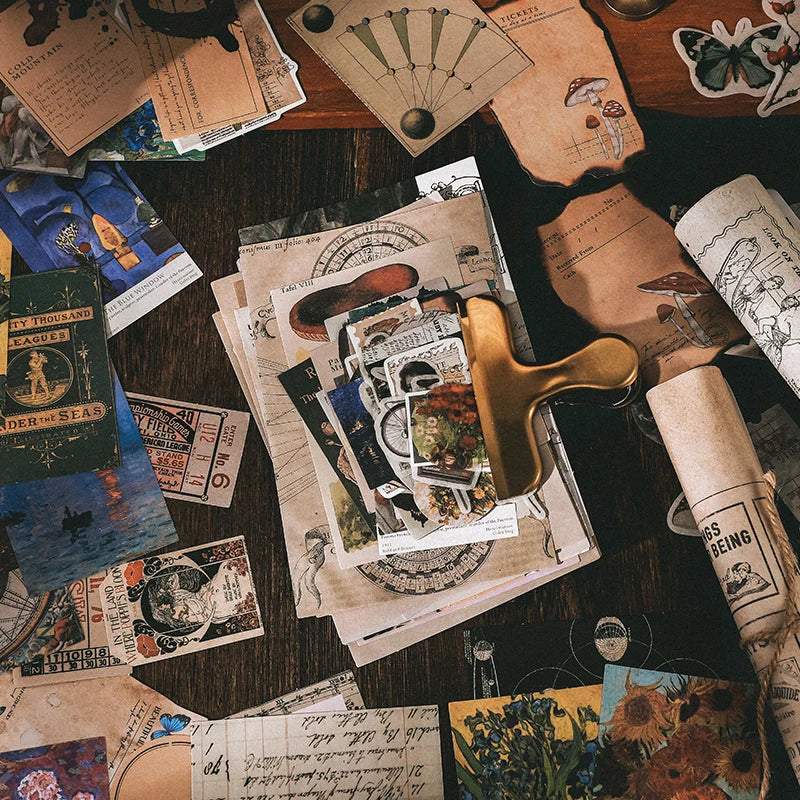 200 pcs Vintage Scrapbooking Stationery Background Paper