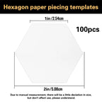 100/200/300 Count Paper Piecing Shapes Hexagon Paper Piecing Templates