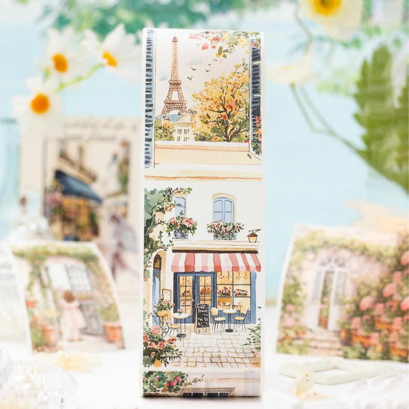 2m/roll City Landscape Washi Stickers