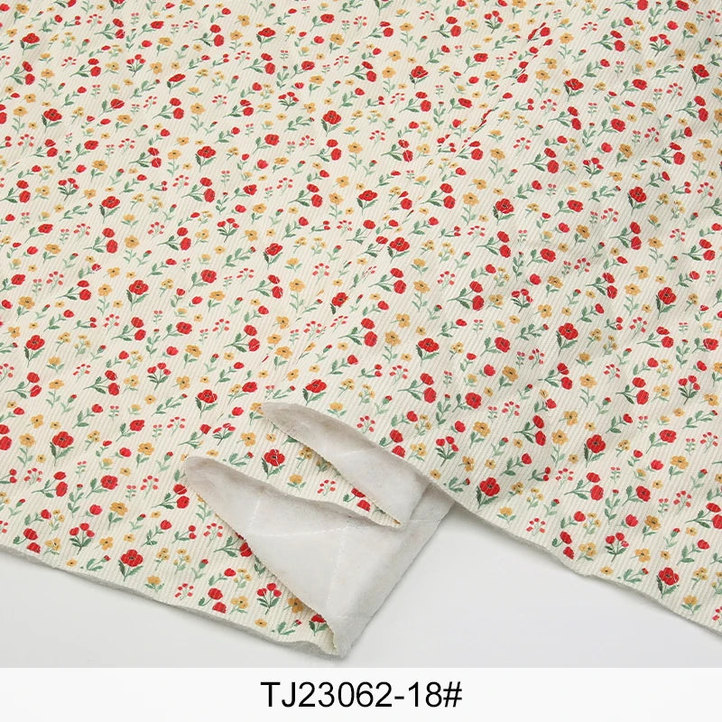 0.5m/1m/2m Vintage Floral Quilted Fabric