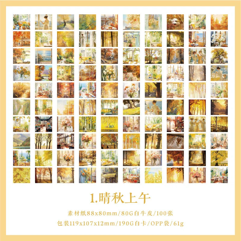 100 sheets/book, materials for seasonal scenery patterns
