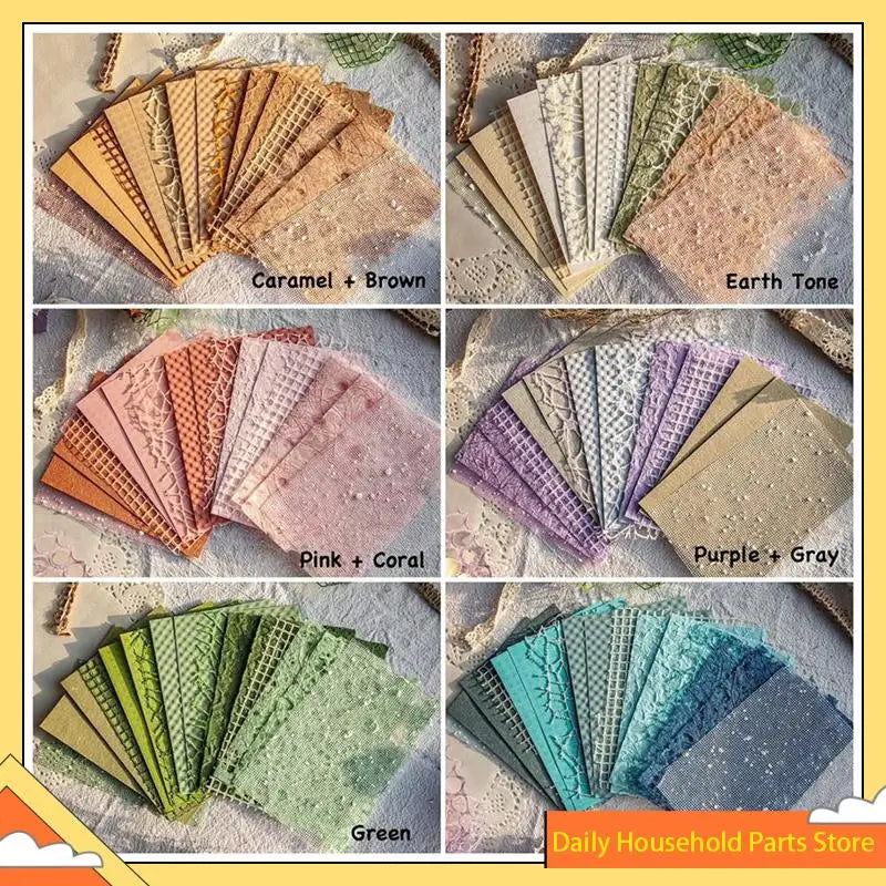 96 Sheets Textured Scrapbook Paper And Mesh