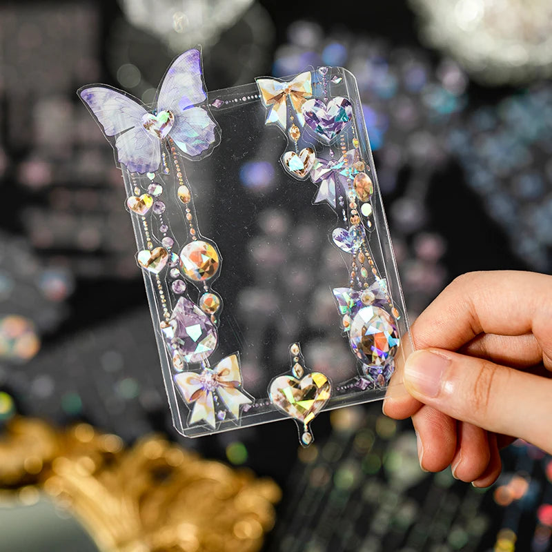 15pcs/pack Kawaii Shell Light Bow Pendant Stickers