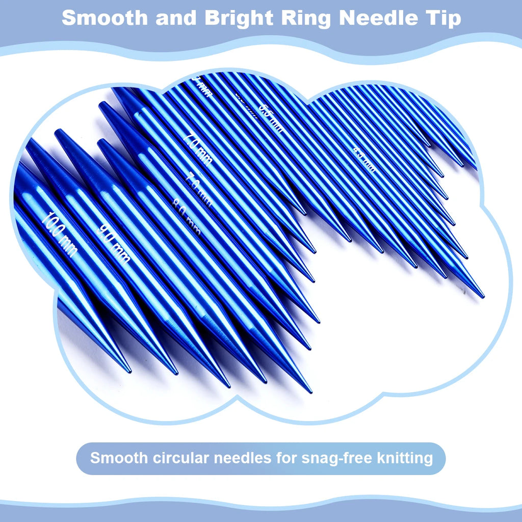 Gemstone Blue Knitting Needle Set Tool