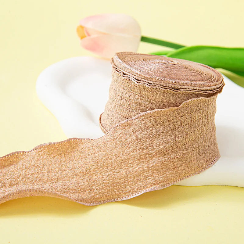 10Yards/Roll Pleated Chiffon Ribbon Wavy Edged