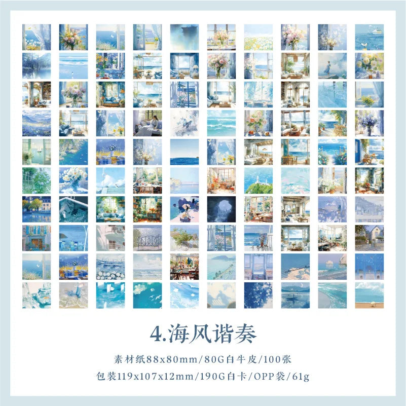 100 sheets/book, materials for seasonal scenery patterns