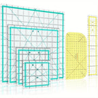 6 acrylic square quilting rulers (12.5/9.5/6/4.5 in)