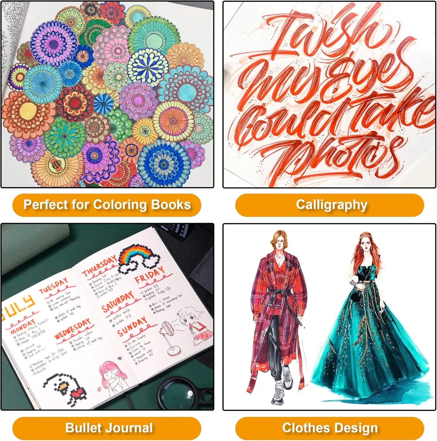 Dual Tip Art Markers Set-12 to 120 Color Options, Water-Based Drawing Brush Pens