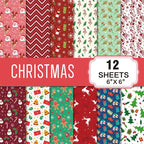 12Pcs/Set Merry Christmas Paper Scrapbook