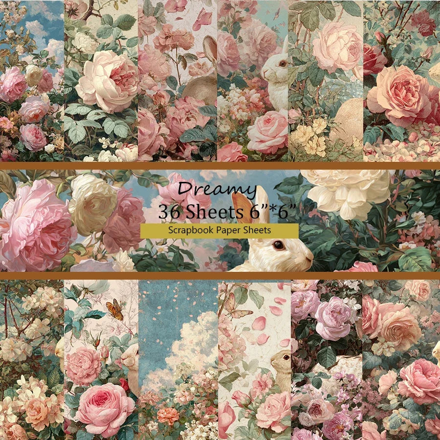 36 Sheets 6"x6" Decorative Scrapbook Paper