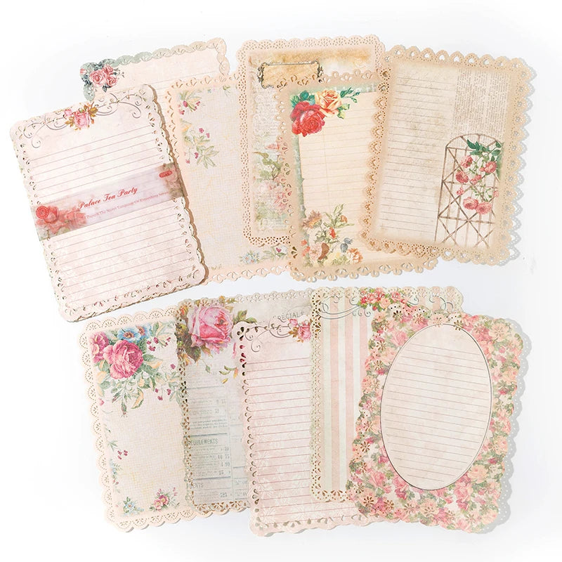 10pcs/pack Vintage Patterned Lace Paper