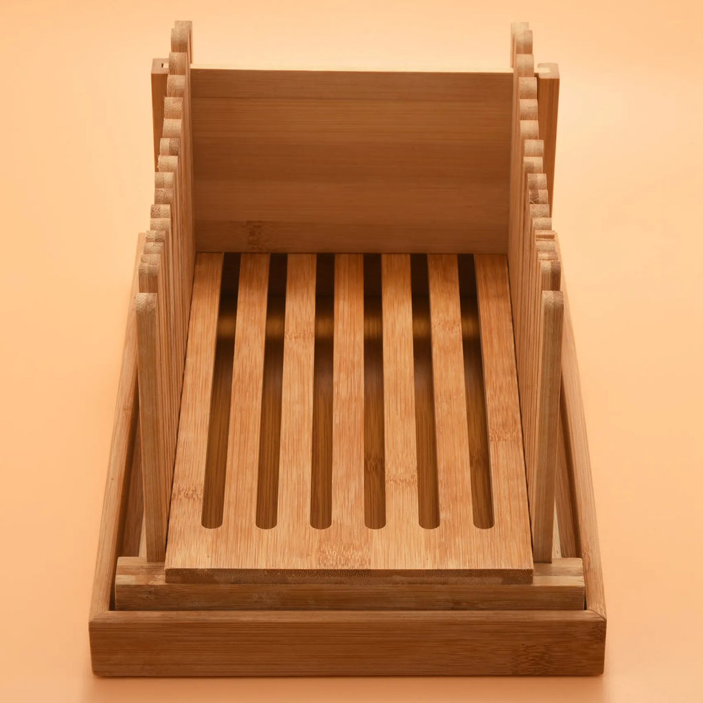 Bamboo Bread Slicer Cutting Guide - Wood Bread Cutter