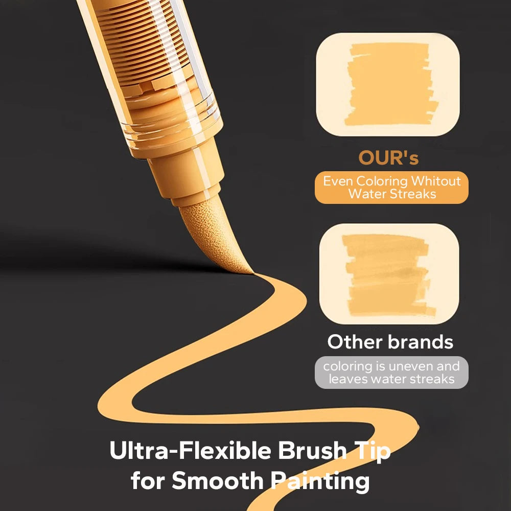 Acrylic Brush Markers Set