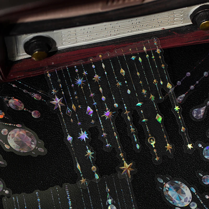 15pcs/pack Kawaii Shell Light Bow Pendant Stickers