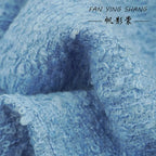 Sky Blue Circle Wool Tweed Fabric