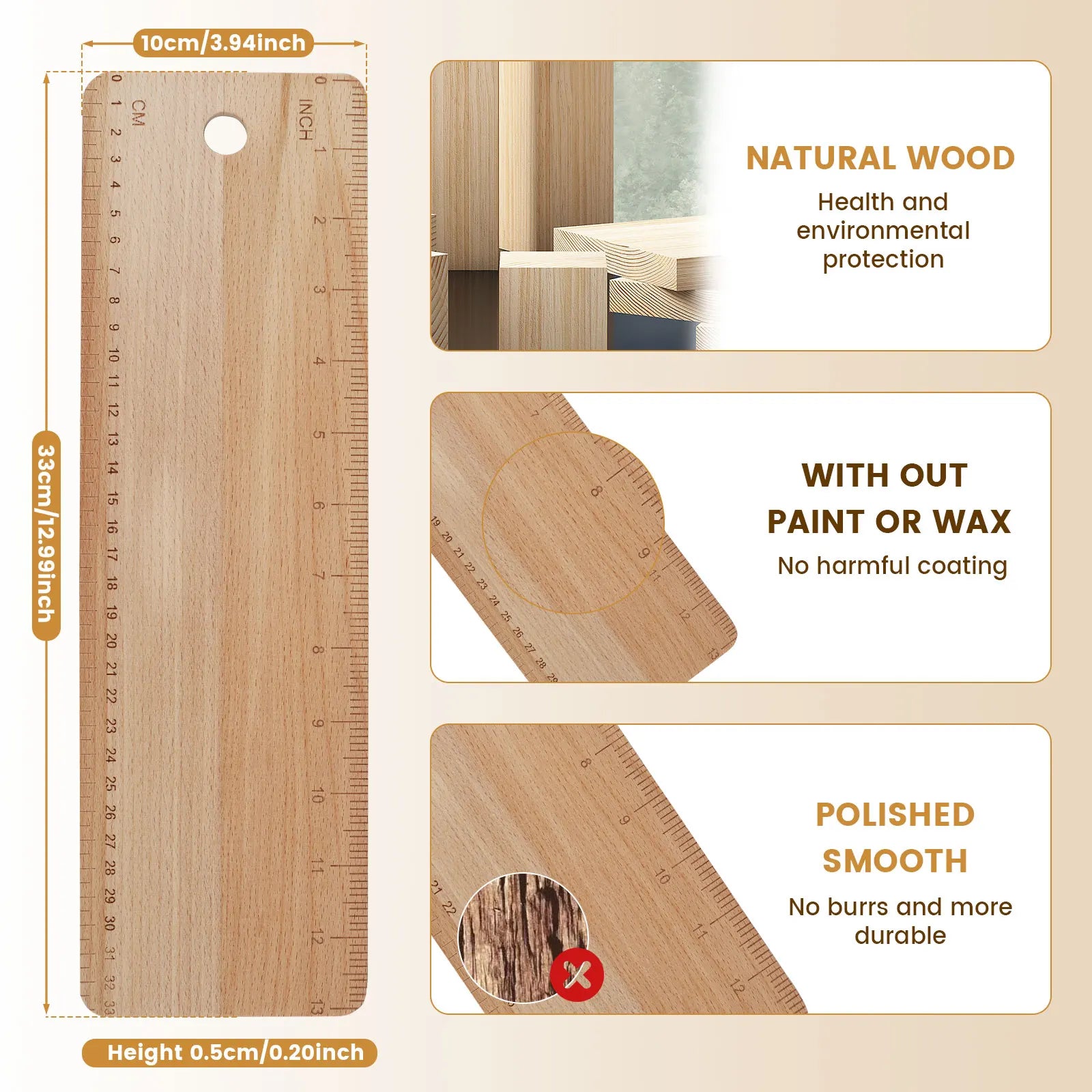 Baguette Transfer Peel Beech Wood