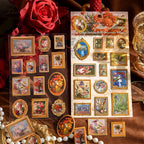 6 style 2pcs 3D retro European style art series precision Die-cutting stickers