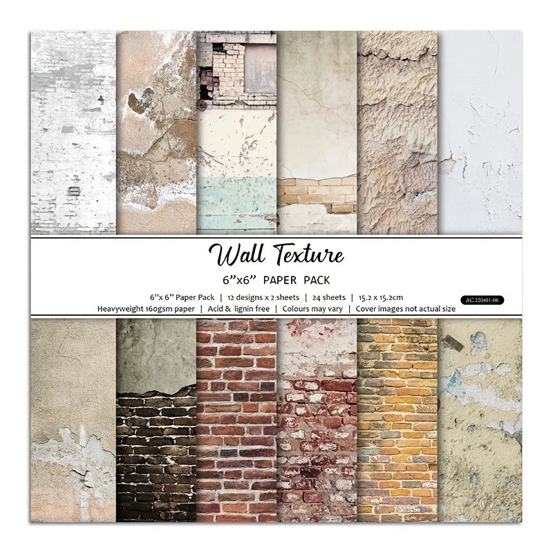 Wall Texture Scrapbook Paper Pad 6x6
