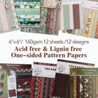 12 Sheets Vintage Background Printed Scrapbooking Paper Pads