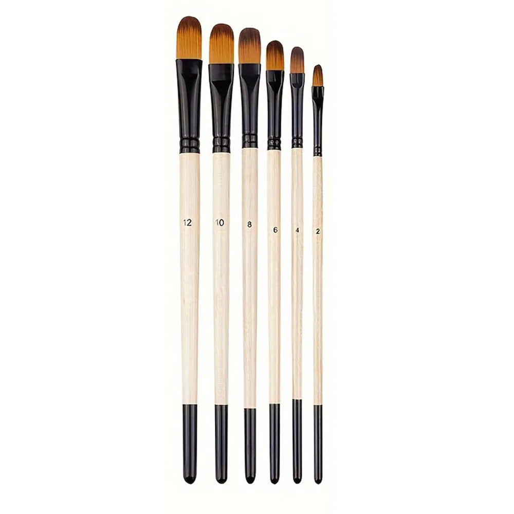 6pcs Artist Paint Brush Set Professional Anti-Shedding