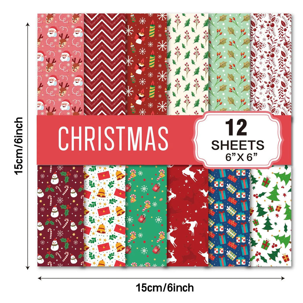 12 Sheet Merry Christmas Scrapbook Paper