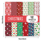 12 Sheet Merry Christmas Scrapbook Paper
