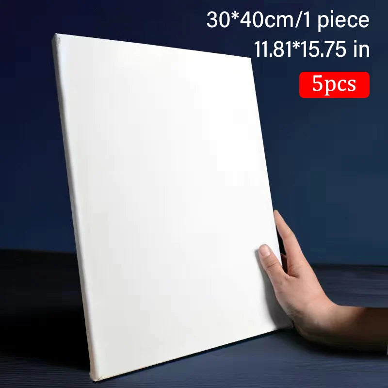 5pcs White Blank Square Artist Canvas