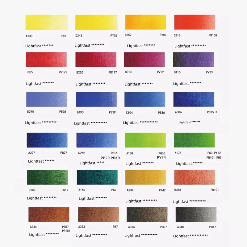 Paul Rubens Artist Solid Watercolor Paint Set 24 Colors