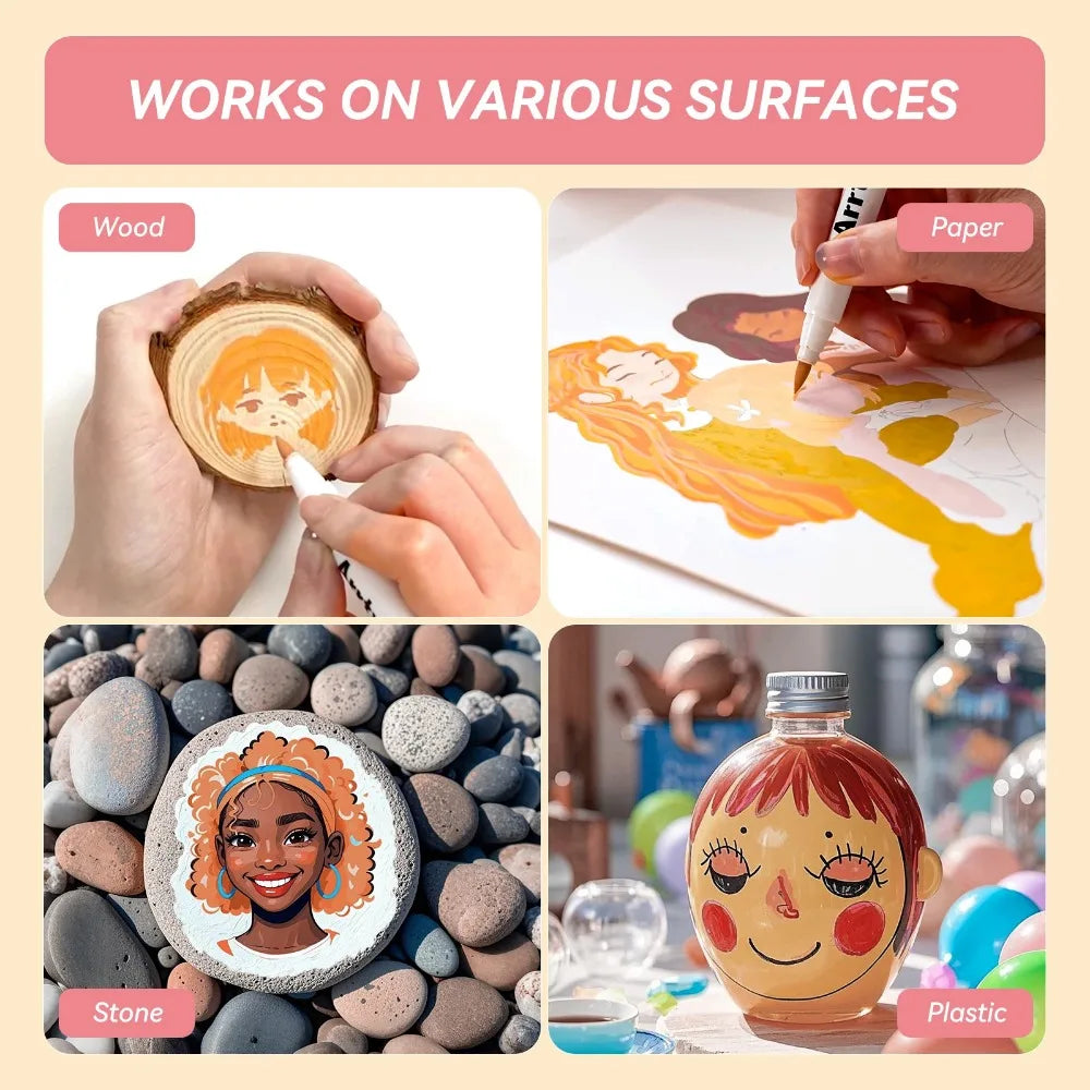 Arrtx 30 Colors Skin Color Acrylic Paint Pens