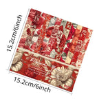 24 sheets 6"X6" Red Style Floral Scrapbook paper