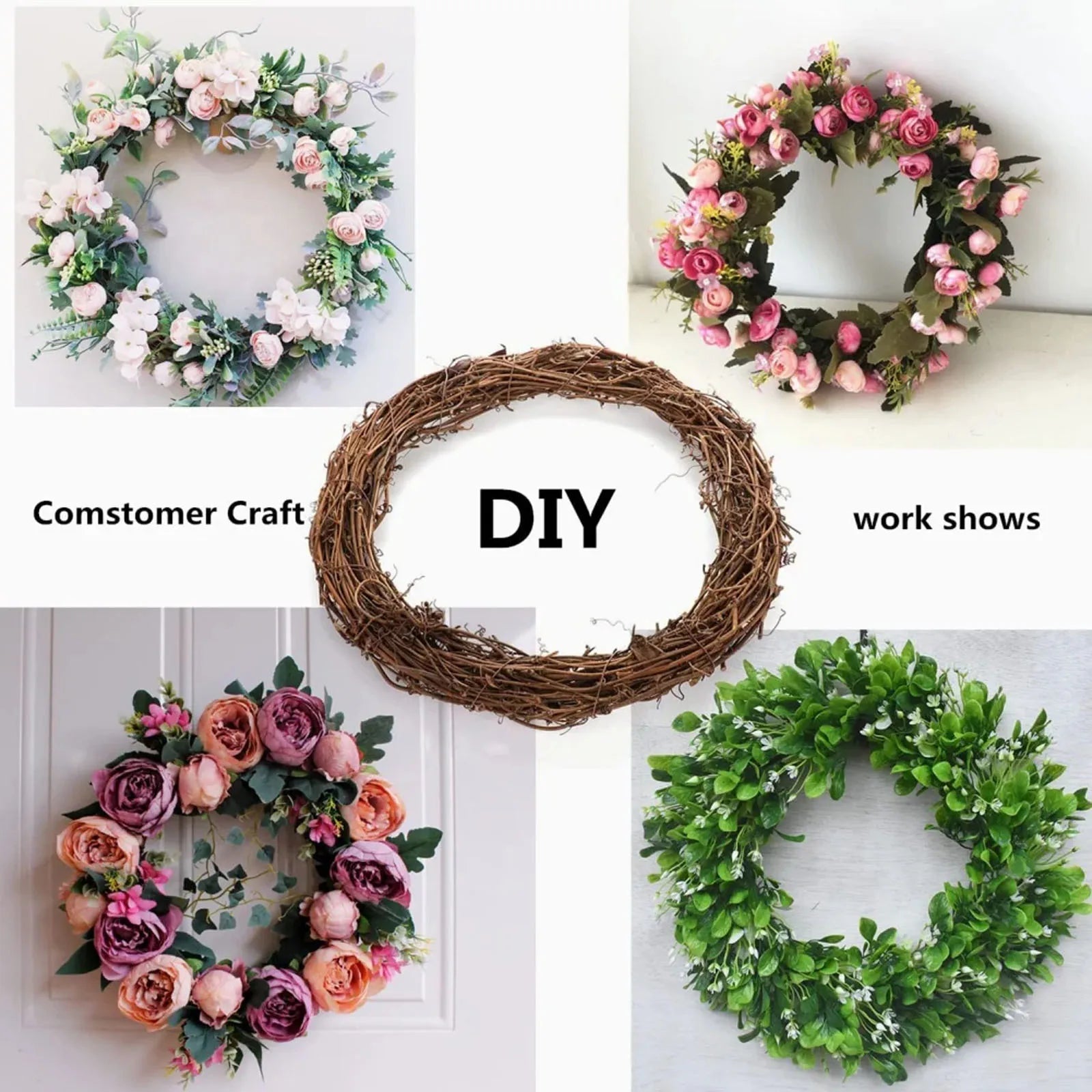 25/30cm DIY Floral Wreath Round Natural Rattan Ring