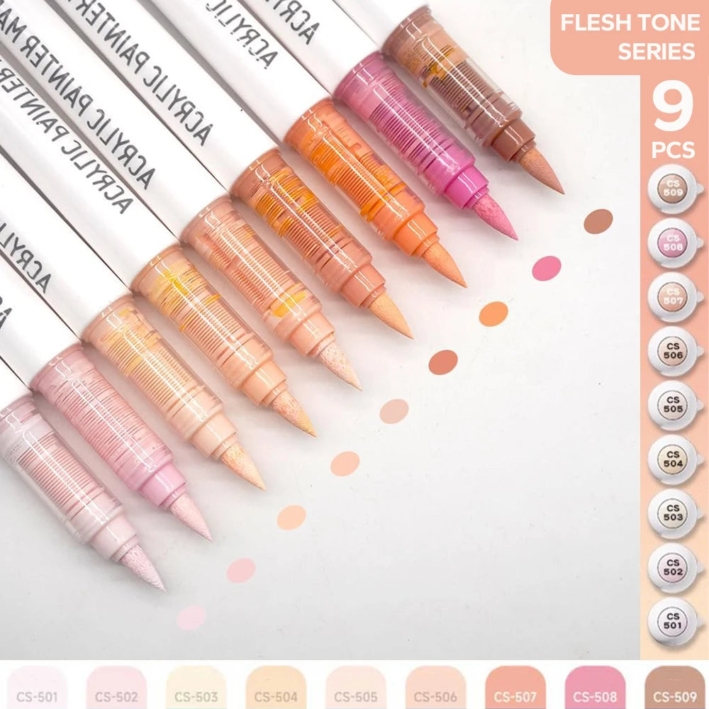 Acrylic Brush Markers Set