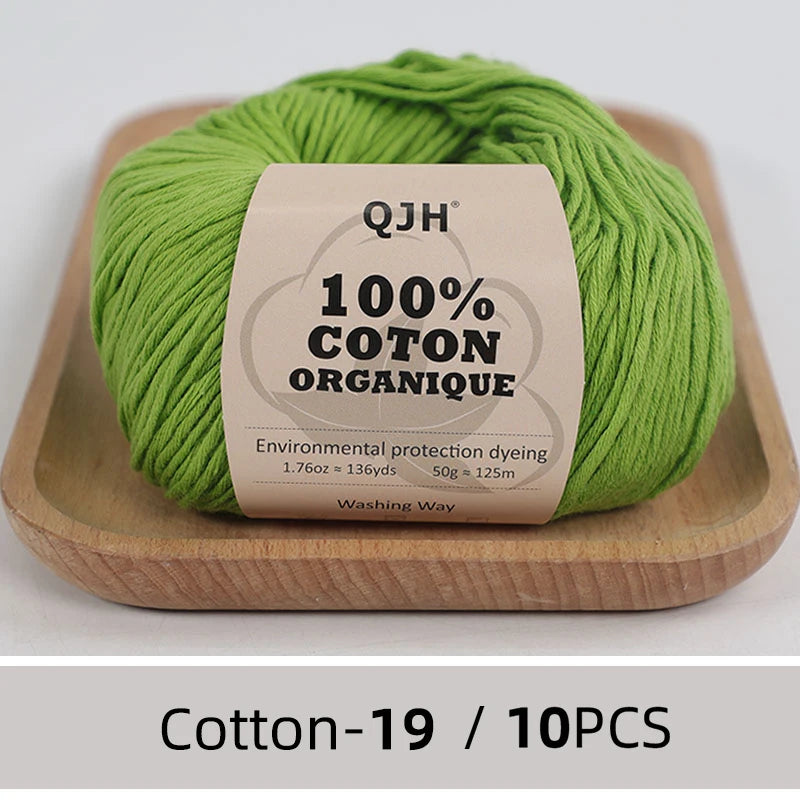 10PCS 100% Organic Cotton Yarn