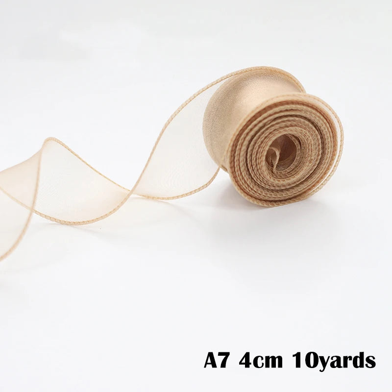 40mm 10Yards Wavy Edge Fishtail Organza Ribbon