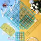 6 acrylic square quilting rulers (12.5/9.5/6/4.5 in)