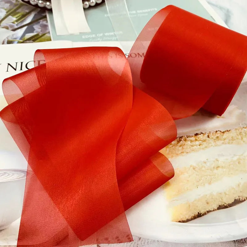 25 Yards 8CM Bright Smooth Yarn Ribbons