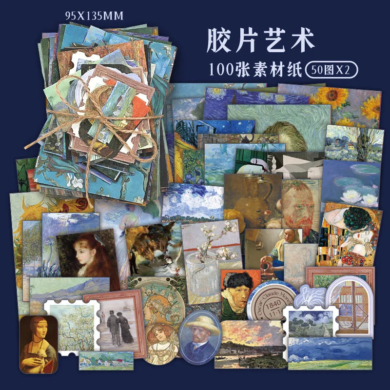 100 sheet Creative Scrapbook Vintage Materials Paper Combo Kit