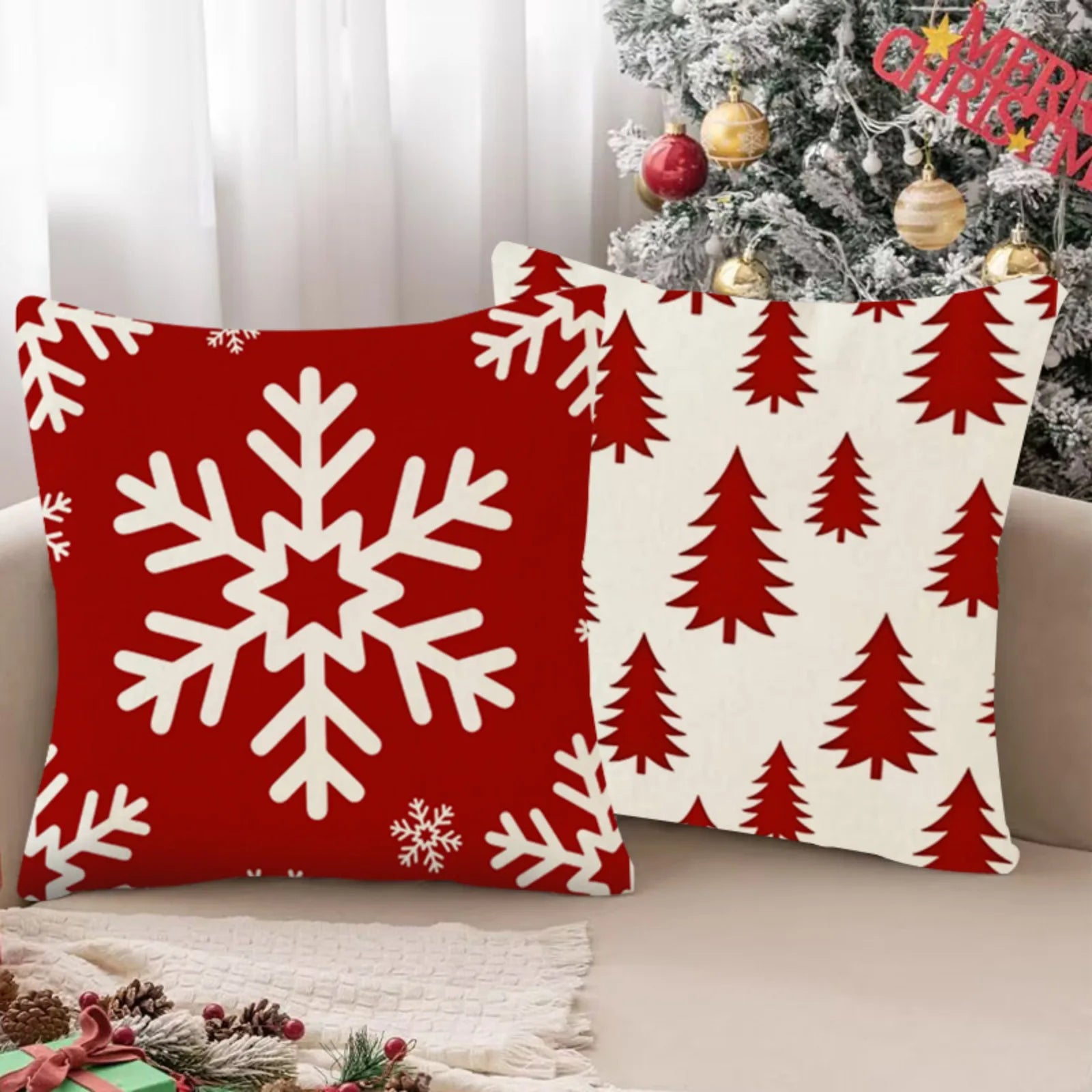 Farmhouse Christmas Pillow Cover