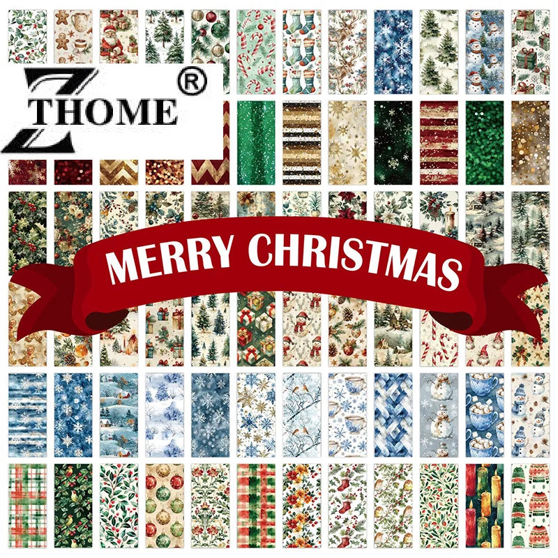 12 Sheets Christmas Scrapbook Paper Pad