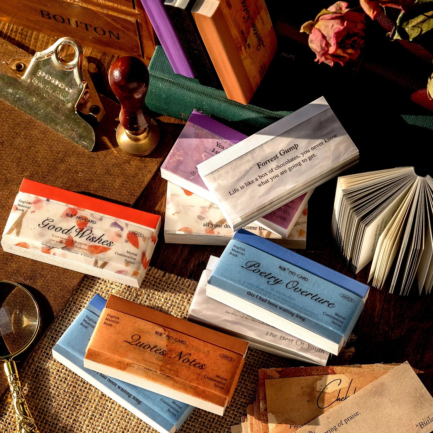 100pcs/pack English Vintage Material Scrapbooking Accessories