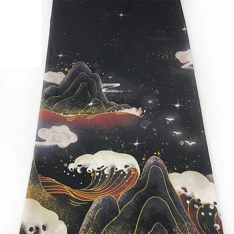 Chiffon Fabric Chinese Landscape Printing