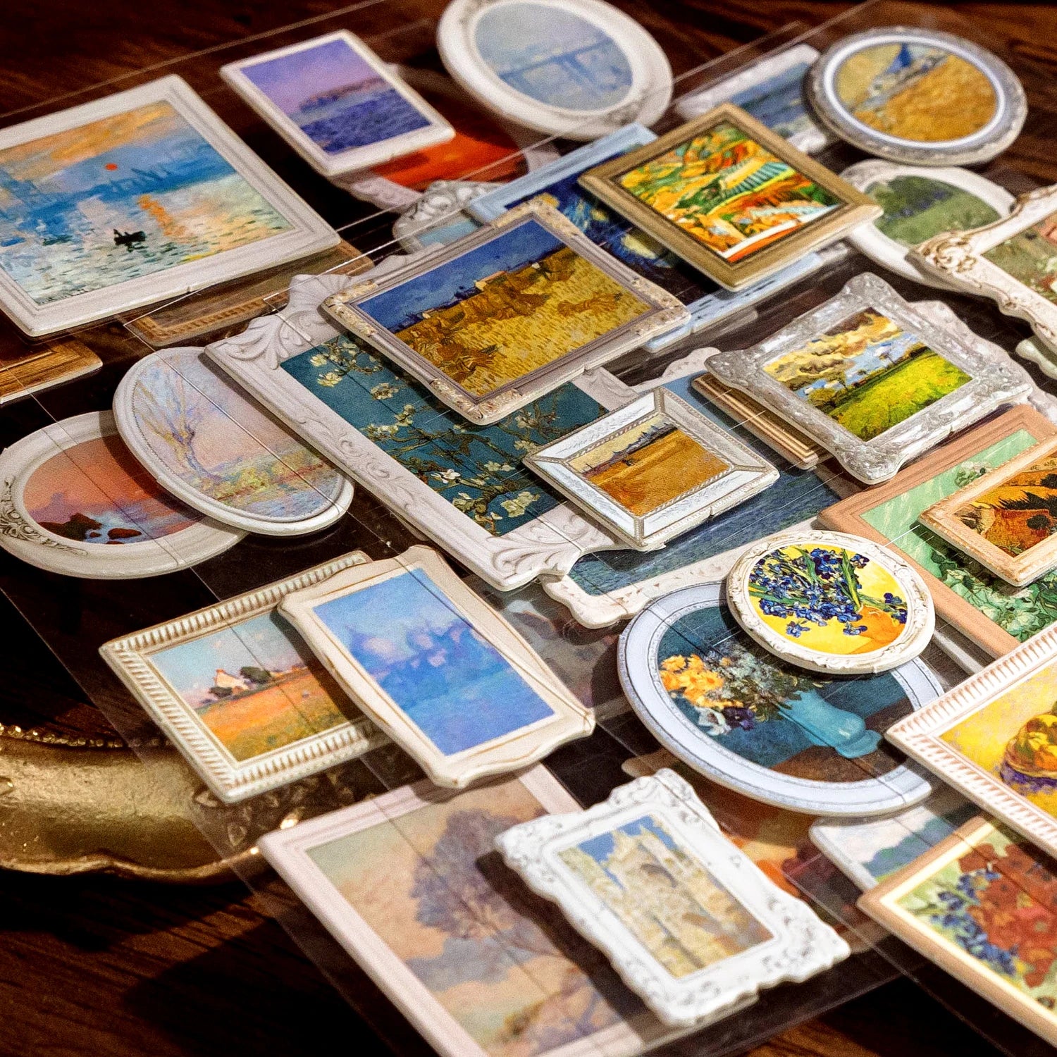 6 style 2pcs 3D retro European style art series precision Die-cutting stickers