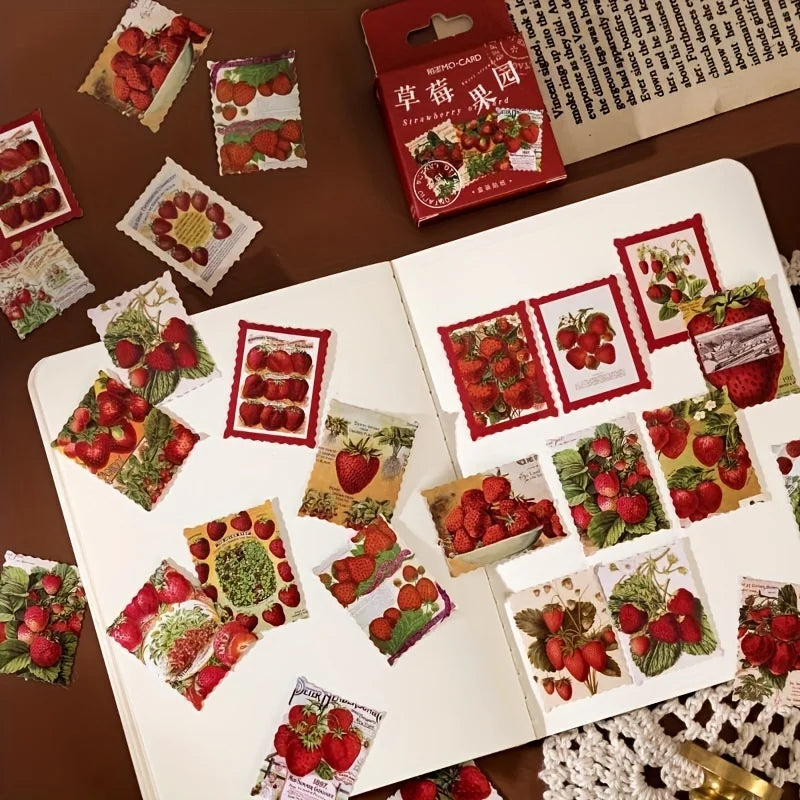 1box Strawberry Paper Mini Stickers for Scrapbook