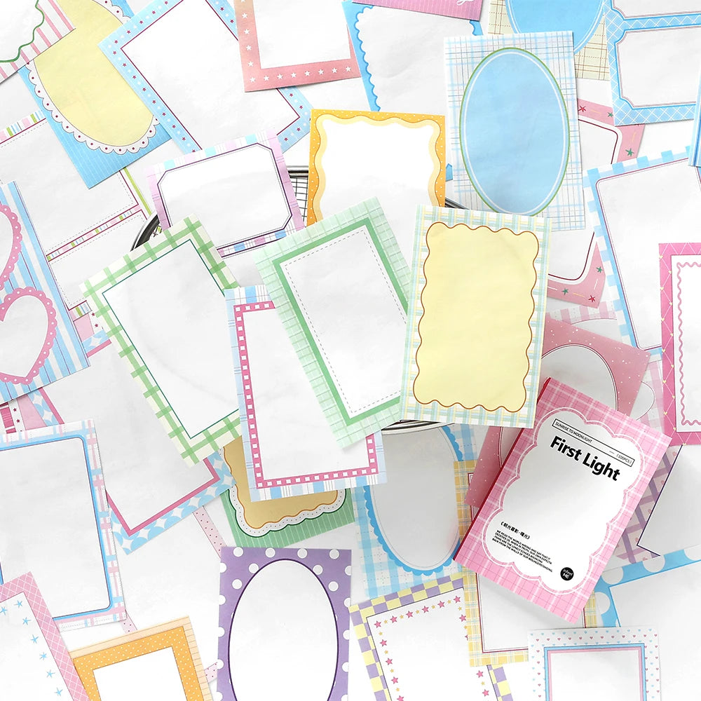 100 sheets Ins Simple Color Lines Message Scrapbooking Material