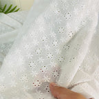 Embroidery Lace 100% Cotton Fabric by Half Yard
